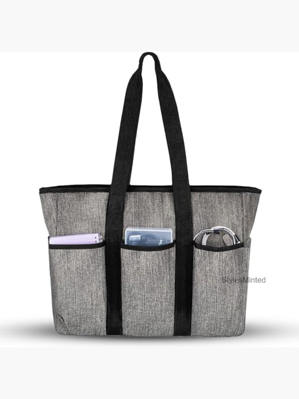 Extra Large Utility Tote with Zipper, Multi-Pocket Organizer Laptop Bag